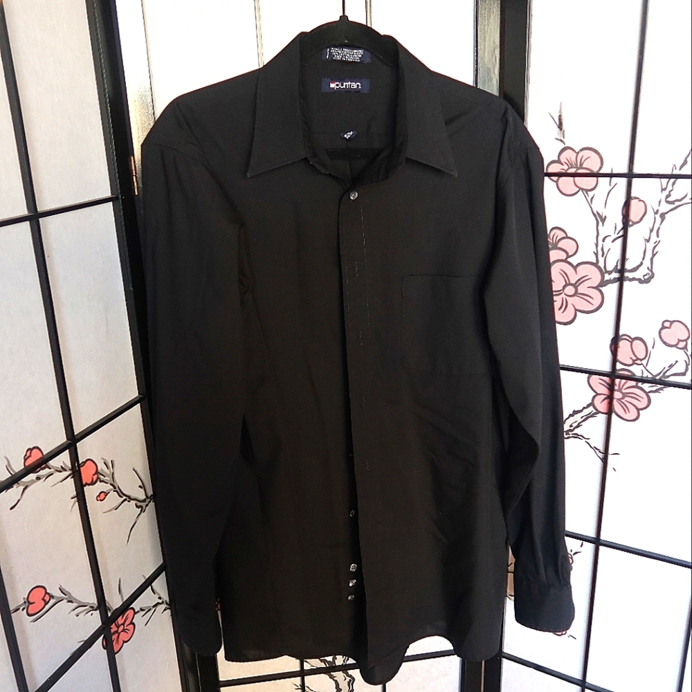 Puritan Black Button Down Shirt Size Large